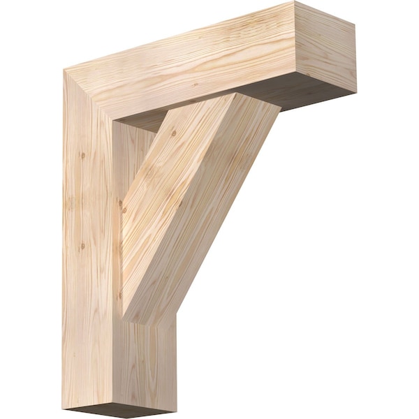 Ekena Millwork Traditional Block Smooth Bracket w/ Offset Brace, Douglas Fir, 7 1/2"W x 24"D x 28"H BKT0806X24X28TRA05SDF - main